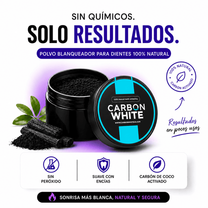 CARBON WHITE - Polvo Blanqueador Dental 100% Natural